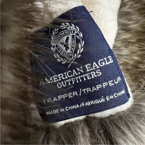 American Eagle Trapper Hat Pink Blue Wool Alpaca Knit Faux Fur Lined Tassels - Picture 11 of 12